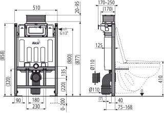 Инсталляция ALCAPLAST AM118/850