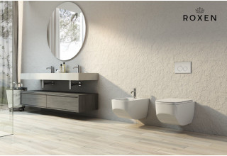 Инсталляция Roxen StounFix Slim 710200 с унитазом 530185-02 клавишей смыва Santi 410260W