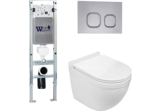 Комплект Welt-Wasser AMBERG 350 ST + HEIMBACH 004 GL-WT + AMBERG RD-CR с клавишей хром глянец