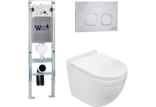 Комплект Welt-Wasser AMBERG 350 ST + HEIMBACH 004 GL-WT + AMBERG RD-MT CR с клавишей хром матовый