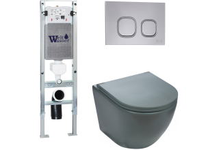 Комплект Welt-Wasser AMBERG 350 ST + MERZBACH 004 MT-GR + AMBERG RD-CR с клавишей хром глянец