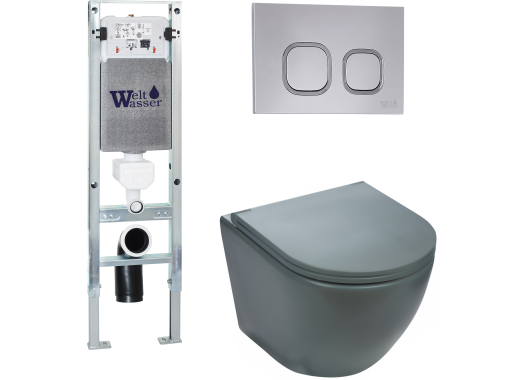 Комплект Welt-Wasser AMBERG 350 ST + MERZBACH 004 MT-GR + AMBERG RD-CR с клавишей хром глянец