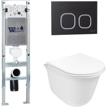 Комплект Welt-Wasser AMBERG 350 ST + TELBACH 004 GL-WT + AMBERG RD-BL с черной клавишей