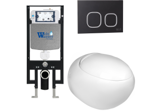 Комплект Welt-Wasser AMBERG 497 + JECKENBACH 004 GL-WT + AMBERG RD-BL с черной клавишей