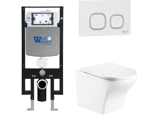 Комплект Welt-Wasser AMBERG 497 + ODENBACH 004 GL-WT + AMBERG RD-WT с белой клавишей Комплект Welt-Wasser AMBERG 497 + ODENBACH 004 GL-WT + AMBERG RD-WT с белой клавишей