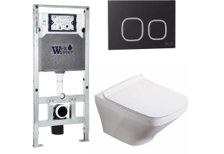 Комплект Welt-Wasser AMBERG 506 ST + HOFBACH 004 GL-WT + AMBERG RD-BL с черной клавишей