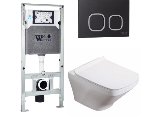 Комплект Welt-Wasser AMBERG 506 ST + HOFBACH 004 GL-WT + AMBERG RD-BL с черной клавишей