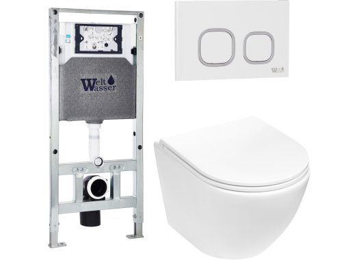 Комплект Welt-Wasser AMBERG 506 ST + MERZBACH 004 MT-WT + AMBERG RD-WT с белой клавишей
