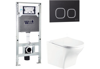 Комплект Welt-Wasser AMBERG 506 ST + ODENBACH 004 GL-WT + AMBERG RD-BL с черной клавишей