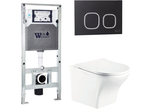 Комплект Welt-Wasser AMBERG 506 ST + ODENBACH 004 GL-WT + AMBERG RD-BL с черной клавишей