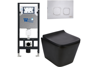 Комплект Welt-Wasser AMBERG 506 + GELBACH 004 MT-BL + AMBERG RD-MT CR с клавишей хром матовый