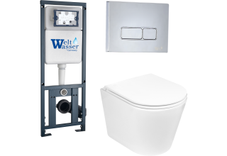 Комплект Welt-Wasser MARBERG 410 + SALZBACH 004 GL-WT + MAR 410 SE с клавишей хром