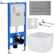 Комплект инсталляции Roxen StounFix Slim 607036 клавиша хром матовый