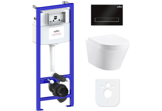 Комплект инсталляции и унитаза 6 в 1 Lavinia Boho Relfix Biore Compacto Rimless 77040088 (состоит из 330402CR, 38010010, 380501MB)