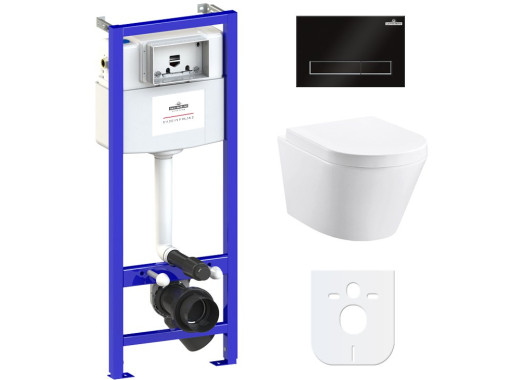 Комплект инсталляции и унитаза 6 в 1 Lavinia Boho Relfix Biore Compacto Rimless 77040088 (состоит из 330402CR, 38010010, 380501MB)