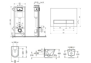 Комплект инсталляции и унитаза 6 в 1 Lavinia Boho Relfix Biore Compacto Rimless 77040088 (состоит из 330402CR, 38010010, 380501MB)