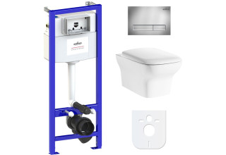 Комплект инсталляции и унитаза 6 в 1 Lavinia Boho Relfix Bristol Rimless 77040110 (состоит из 3305002R, 38010010, 3805001C)