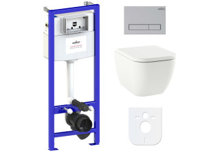 Комплект инсталляции и унитаза 6 в 1 Lavinia Boho Relfix One Rimless 77040075 (состоит из 3302103R, 33290200, 38010010, 380501MC)