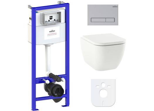 Комплект инсталляции и унитаза 6 в 1 Lavinia Boho Relfix One Rimless 77040075 (состоит из 3302103R, 33290200, 38010010, 380501MC)