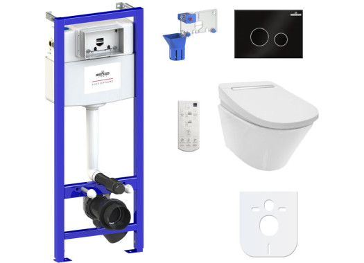Комплект инсталляции и унитаза 6 в 1 Lavinia Boho Smart V-Clean Multi 3940005R(состоит из 3304003R, VB-4000, 38010010, 38040010, 3805004B)