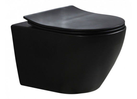 Унитаз подвесной Esbano Amapola-N 36x53,5 сиденье Duroplast, SoftClose, черный матовый