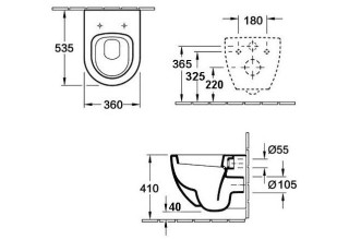 Унитаз подвесной Esbano Amapola-N 36x53,5 сиденье Duroplast, SoftClose, черный матовый