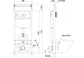 Унитаз подвесной с инсталляцией Ideal Standard Tesi T007901 + T352701 + 10.702.450.02.10