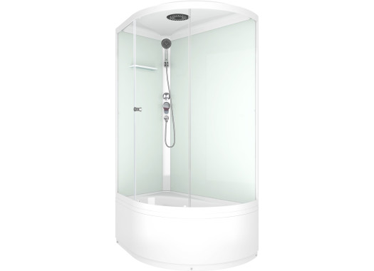 Душевая кабина Domani-Spa Simple 128 high V1.2 120x80 120x80 прозрачное стекло / белые стенки с крышей (левая)