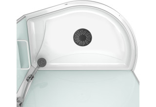 Душевая кабина Domani-Spa Simple 128 high V1.2 120x80 120x80 прозрачное стекло / белые стенки с крышей (левая)
