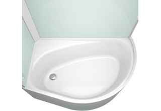 Душевая кабина Domani-Spa Simple 128 high V1.2 120x80 120x80 прозрачное стекло / белые стенки с крышей (левая)