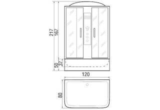 Душевая кабина River Sena 120/80/50 MT 120х80