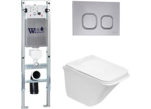 Комплект Welt-Wasser AMBERG 350 ST + ROTBACH 004 GL-WT + AMBERG RD-CR с клавишей хром глянец