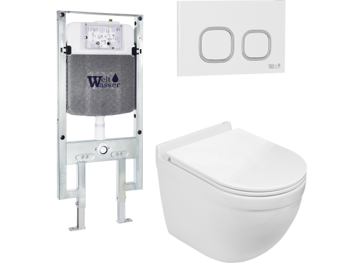 Комплект Welt-Wasser AMBERG 497 ST + HEIMBACH 004 GL-WT + AMBERG RD-WT с белой клавишей