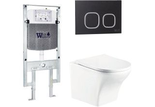 Комплект Welt-Wasser AMBERG 497 ST + ODENBACH 004 GL-WT + AMBERG RD-BL с черной клавишей
