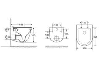 Комплект Welt-Wasser AMBERG 497 + TELBACH 004 GL-WT + AMBERG RD-BL с черной клавишей
