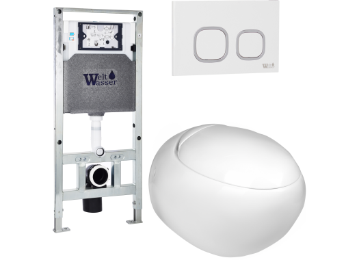 Комплект Welt-Wasser AMBERG 506 ST + JECKENBACH 004 GL-WT + AMBERG RD-WT с белой клавишей