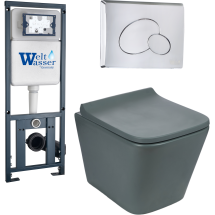 Комплект Welt-Wasser MARBERG 410 + GELBACH 004 MT-GR + MAR 410 RD с клавишей матовый хром