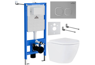 Комплект инсталляции Roxen StounFix Slim 560993 клавиша хром матовый