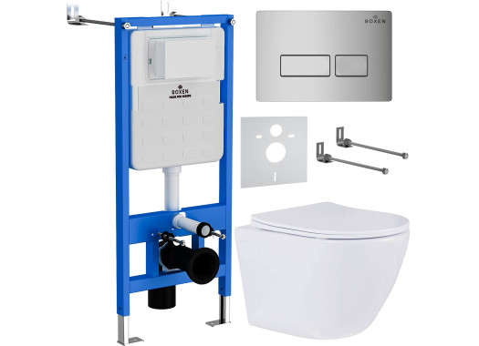 Комплект инсталляции Roxen StounFix Slim 583589 клавиша хром глянцевый