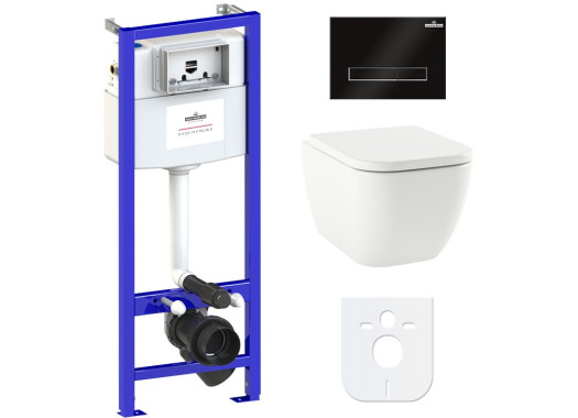 Комплект инсталляции и унитаза 6 в 1 Lavinia Boho Relfix One Rimless 77040082 (состоит из 3302103R, 33290200, 38010010, 3805003B)