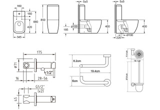 Напольный унитаз Lavinia Boho One 3302001P + смеситель Clever Atlas 97800 + ершик Wasserkraft K-9427 + держатель для бумаги Wasserkraft K-9496