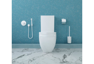 Напольный унитаз Lavinia Boho One 3302001P + смеситель Clever Atlas 97800 + ершик Wasserkraft K-9427 + держатель для бумаги Wasserkraft K-9496