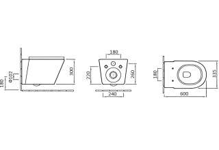 Подвесной унитаз CeruttiSpa Ortler Aria 33,5x50,0 безободковый SoftClose