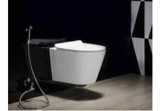 Подвесной унитаз CeruttiSpa Ortler Aria 33,5x50,0 безободковый SoftClose