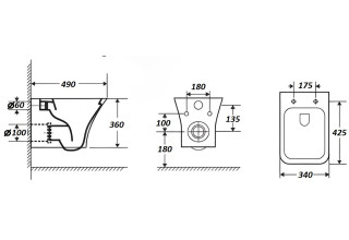 Унитаз подвесной CeruttiSpa VETTORE Aria CT7190 48x34 сиденье Duroplast, микролифт, белый