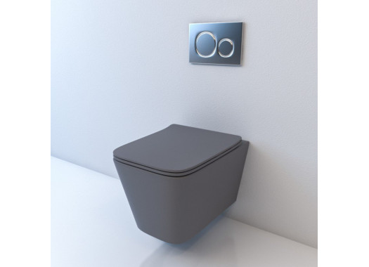 Унитаз подвесной Esbano Gartez ESUPGARTGM 34,5x51 сиденье Duroplast, SoftClose, серый матовый