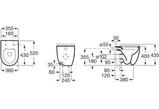 Унитаз приставной Roca Meridian-N 347246000