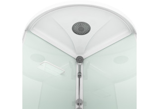 Душевая кабина Domani-Spa Simple high 90x90 прозрачное стекло / белые стенки с крышей