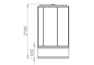 Душевая кабина Domani-Spa Simple high 90x90 сатин матированное стекло / белые стенки с крышей на уценке