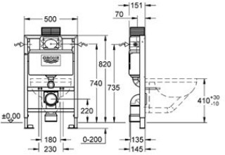 Инсталляция Grohe Rapid SL 38526 000 для унитаза
